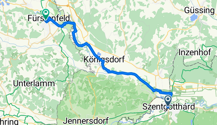 Route from Szentgotthárd