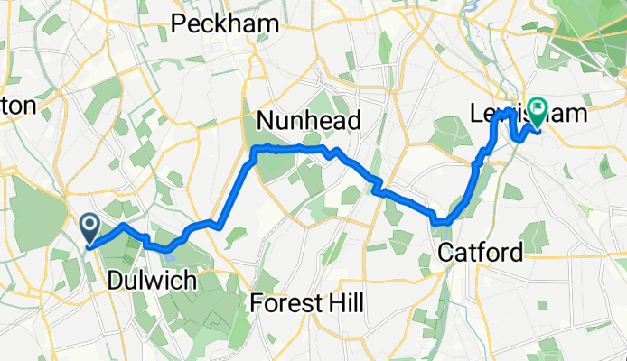 Rosendale Road, London to Clarendon Rise, London