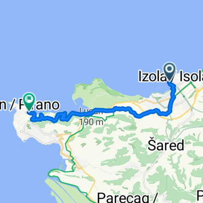 Smareglieva ulica, Izola nach Ulica IX. Korpusa, Piran