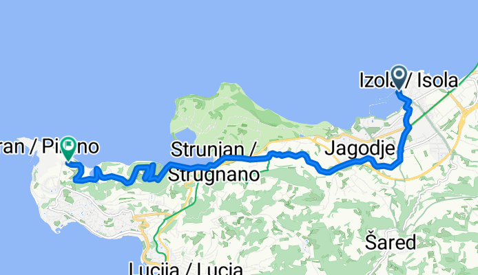 Smareglieva ulica, Izola nach Ulica IX. Korpusa, Piran