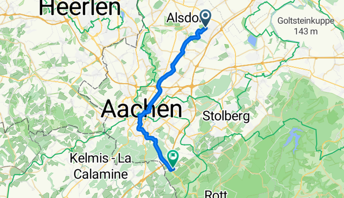 Alsdorf nach Hirzenrott, Aachen