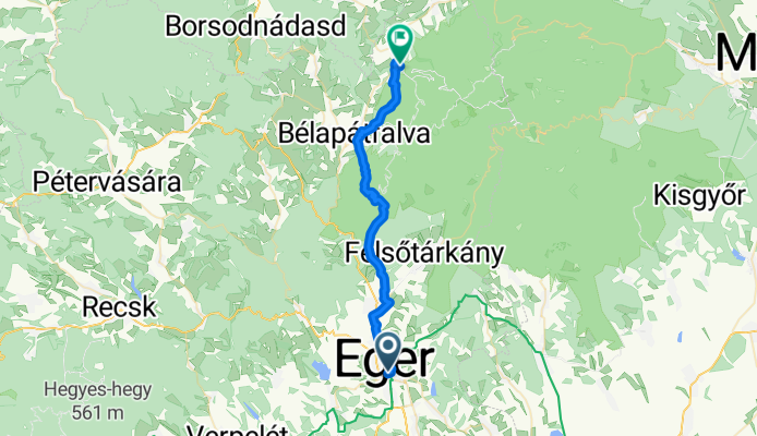 Deák Ferenc utca, Eger - Park utca, Szilvásvárad