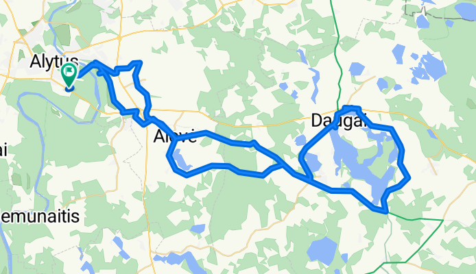 Alytus - Bukauciskes - Daugai - Alytus