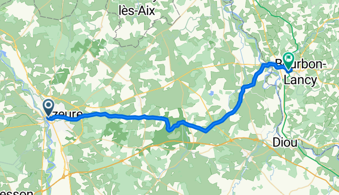 Moulins to Bourbon-Lancy