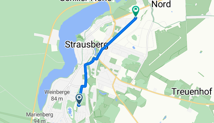 Am Wasserwerk, Strausberg nach Prötzeler Chaussee, Strausberg