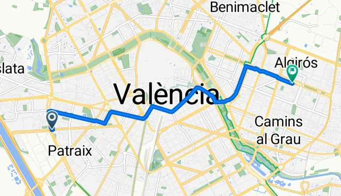 Carrer dels Prínceps de Mònaco, València a Carrer del Poeta Duran i Tortajada, València