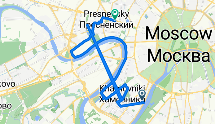 1-я Фрунзенская улица, Москва до улица Красная Пресня, Москва