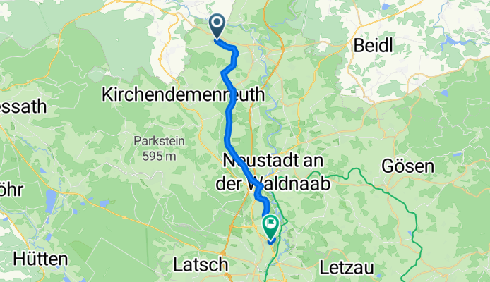От Nottersdorf 3, Windischeschenbach до Pfeifferstraße 2, Weiden in der Oberpfalz