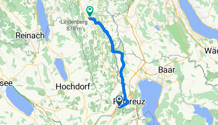 Oberdorfstrasse, Honau nach Alte Muristrasse, Muri AG