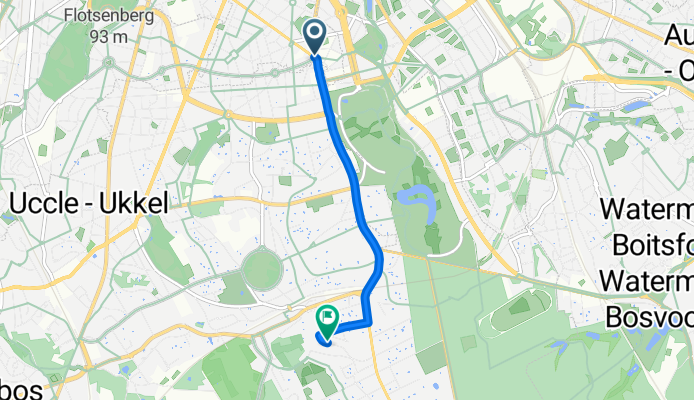Chaussée de Waterloo, Ixelles à Rue du Ham, Uccle