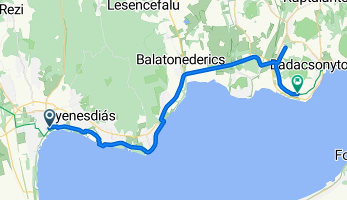 Rezgő utca, Keszthely - Római út, Badacsonytomaj