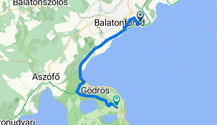 Kagyló köz, Balatonfüred až Csokonai utca, Tihany