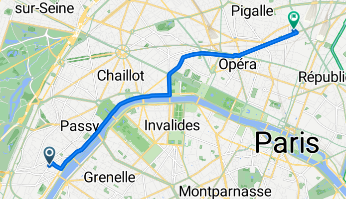 Rue de Rémusat, Paris à Rue du Faubourg Poissonnière, Paris