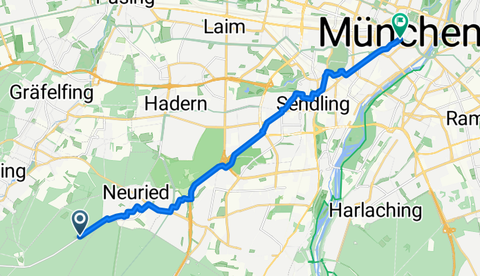 Gautinger Straße, Neuried nach Rosenstraße, München