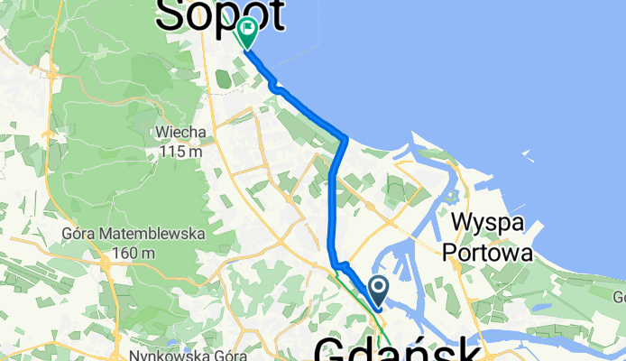 Narzędziowców, Gdańsk to E Plater, Sopot