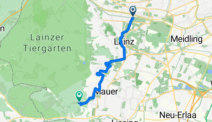 48.191, 16.290 nach 48.145, 16.247