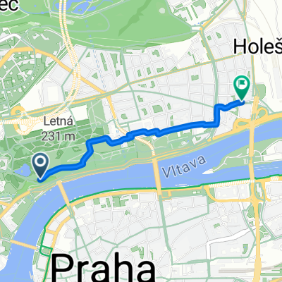 Letenské sady, Prague 7 až Za Viaduktem, Prague 7