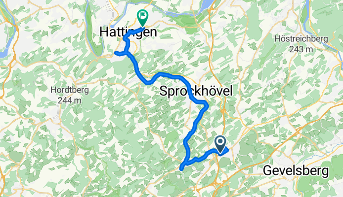 Mittelstraße, Sprockhövel nach Ulmenstraße, Hattingen