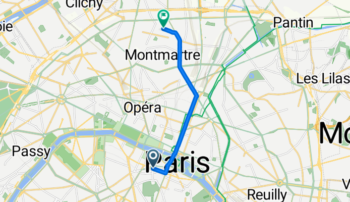 Rue du Four, Paris à Rue Gustave Rouanet, Paris