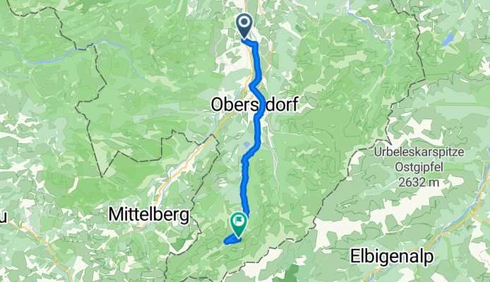 47.464, 10.264 nach 47.306, 10.259