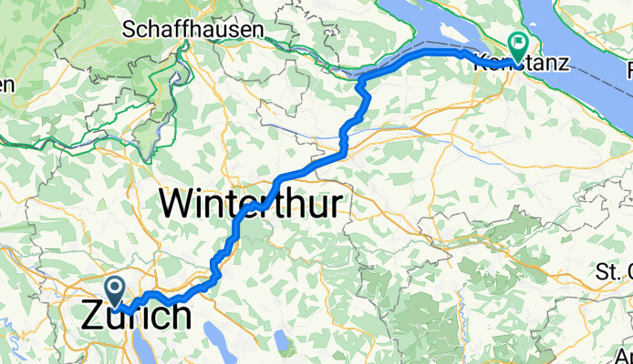 Hohlstrasse, Zürich to Bruderturmgasse, Konstanz