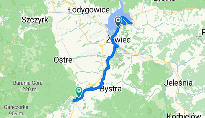 Velo Sola, Żywiec do Osiedle Leśniczówka, Węgierska Górka