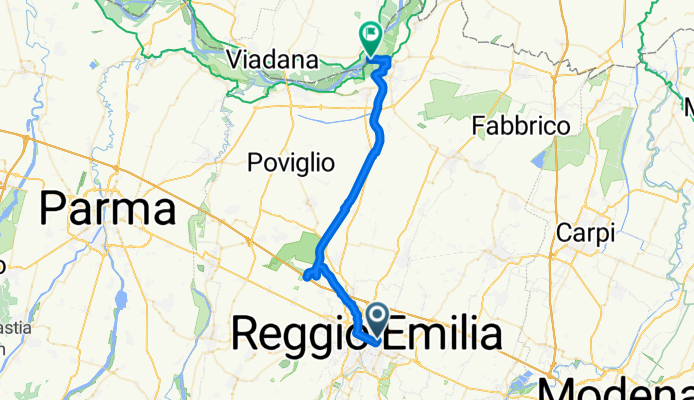 Reggio Guastalla (lido Po) e anello Gualtieri lungo il Crostolo