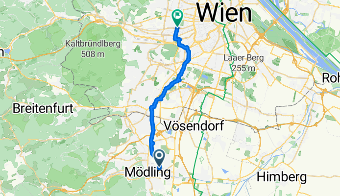 Gabrielerstraße, Mödling nach Koberweingasse, Wien