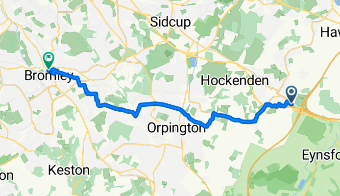 London Road, Swanley to Harmony Way, Bromley