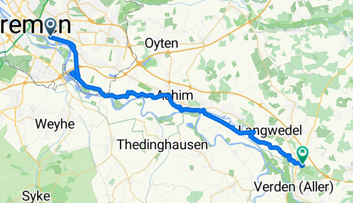 Osterdeich, Bremen nach Kutschenweg, Verden