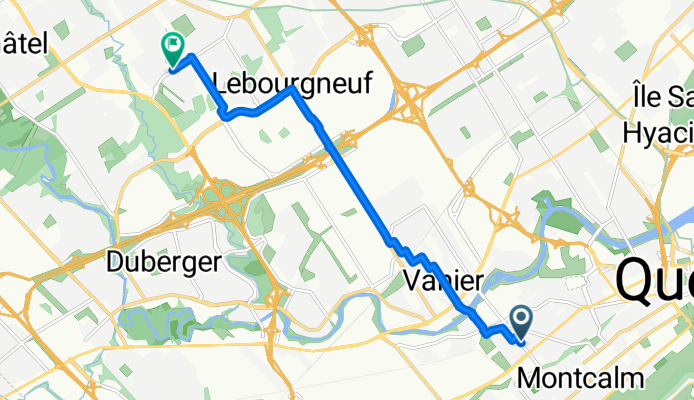 Rue Marie-De-L'Incarnation, Québec à Boul La Morille, Québec