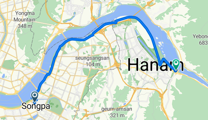 Route from Sincheon-dong 17-4
