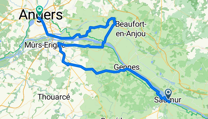 Avenue du Général de Gaulle, Saumur nach Square Jean Monnet, Angers