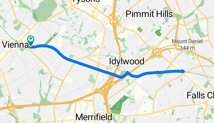 WOD Vienna to Falls Church to Vienna