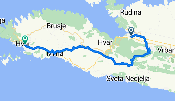 Ulica Frana Supila, Stari Grad to Ulica Ivana Frane Biundovića, Hvar