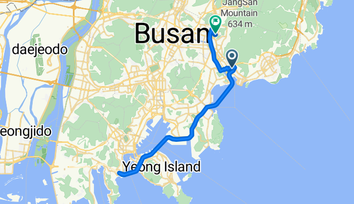 우동, 부산광역시에서 반여동, 부산광역시까지