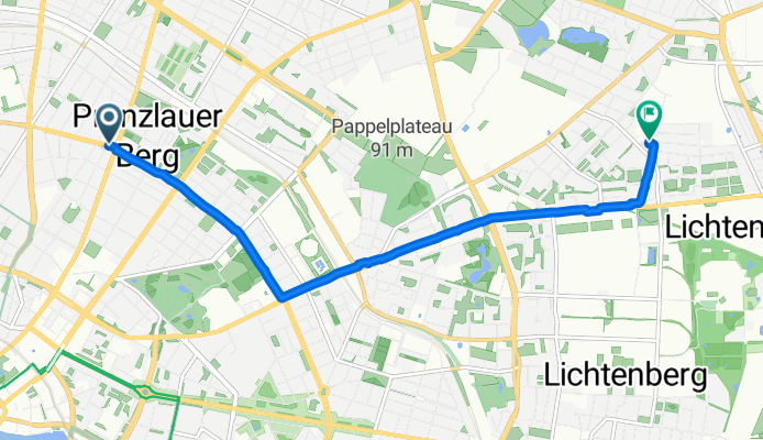 Kollwitzstraße, Berlin to Genslerstraße, Berlin