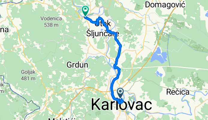 Ulica Vilima Reinera to Ulica Nikole Tesle 2A