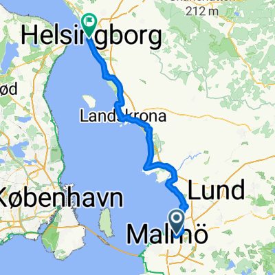 Solgatan, Malmö to Järnvägsgatan, Helsingborg