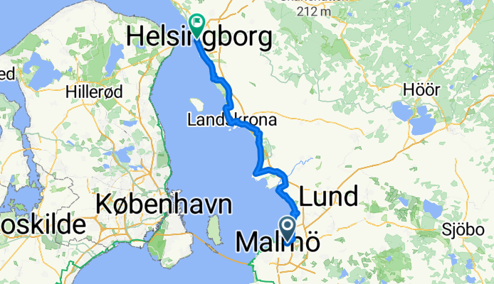 Solgatan, Malmö to Järnvägsgatan, Helsingborg