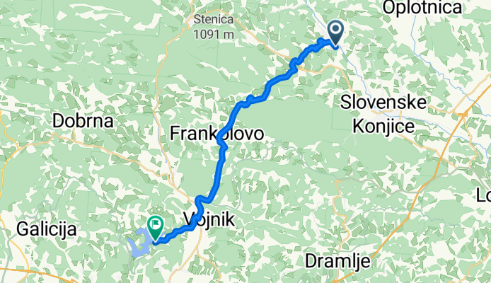 Cesta na Roglo, Zreče to Škofja Vas, Škofja