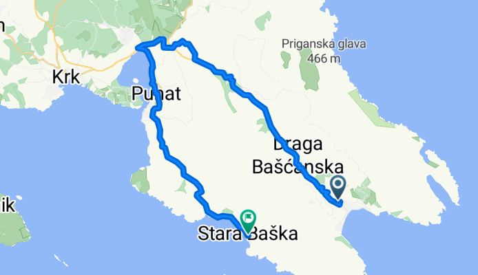 Pešćivica to Stara Baška