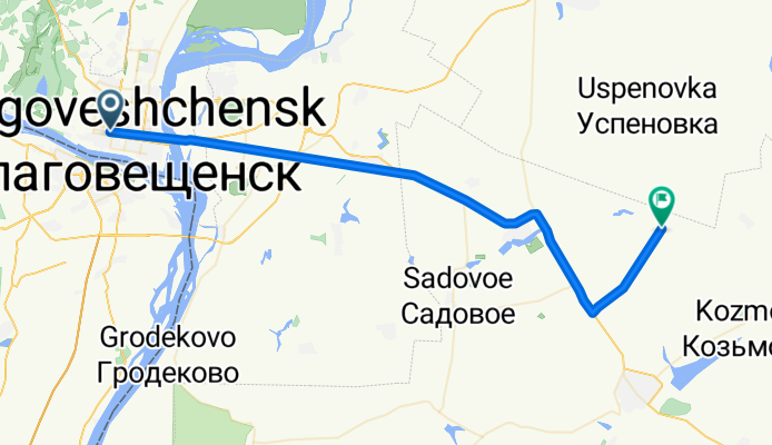 От улица Калинина корпус до Неизвестная Дорога