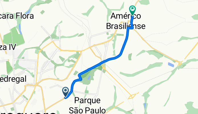 Avenida Francisco Vaz Filho, Araraquara a Rua Orlando Manzeto Pacagnelha, Américo Brasiliense