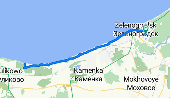 Солнечная улица, Zelenogradsk to Солнечная улица, Zelenogradsk