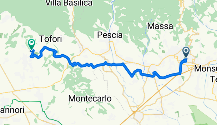 Viale Giuseppe Verdi, Montecatini-Terme to Via di Piaggiori basso, Capannori