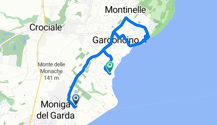 Via dei Riali, Moniga del Garda naar Via del Zocco, Manerba del Garda
