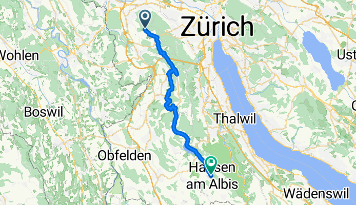 Wängistrasse, Uitikon Waldegg nach Reppischtalstrasse, Aeugstertal