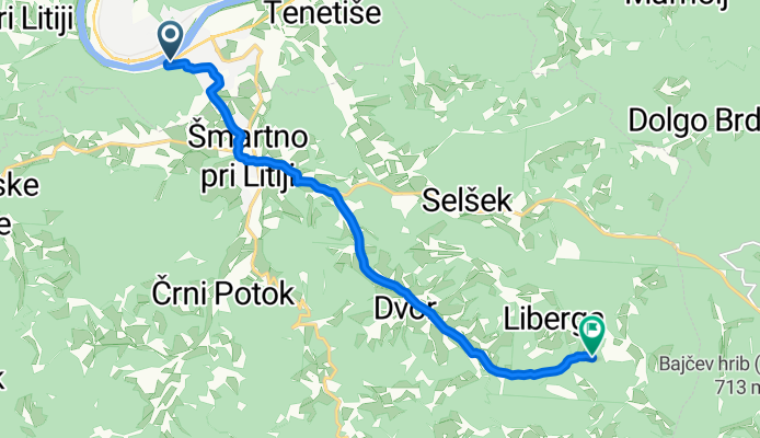 Route from Litija