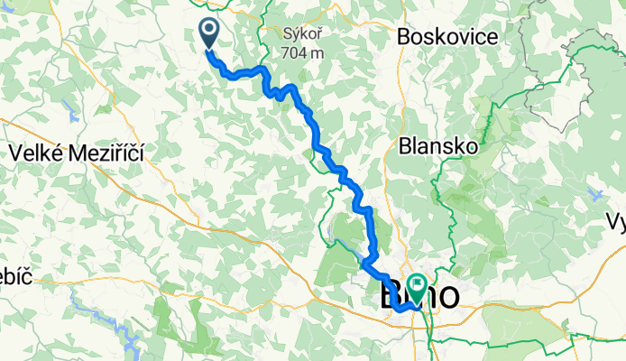 Bystřice nad Pernštejnem - Brno
